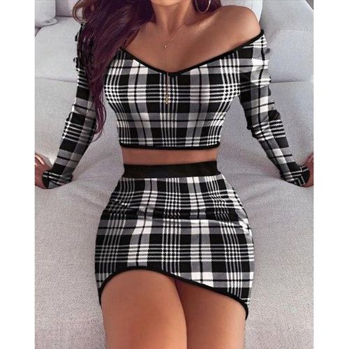 Crop Top and High Waist Skirt Set